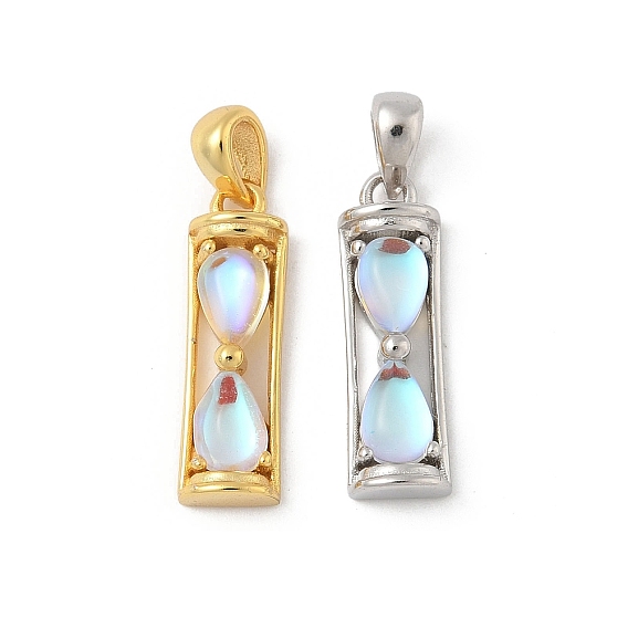 925 подвески в форме песочных часов из стерлингового серебра и стекла, с печатью 925