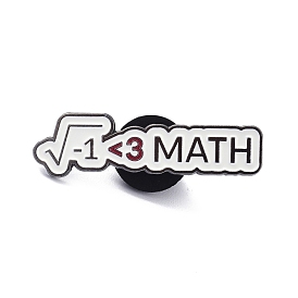 Alloy Enamel Mathematical Formula Brooch, Enamel Pin, for Teachers Students, Rectangle with Math