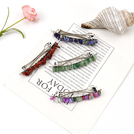 Alloy Hair Barrettes, with Gemstone, Hair Accessories for Women & Girls