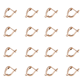 Латунные серьги-кольца с застежкой сзади, 17x13 мм, штифты : 1.5 мм