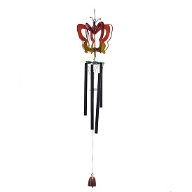 Three-dimensional Butterfly Wind Chime Hanging Decoration Home Storefront Metal Tube Pendant Iron Art Decoration Crafts