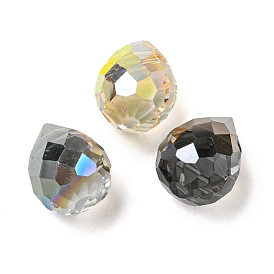 Electroplated Glass Beads, Faceted, Teardrop Charms, Top Drilled