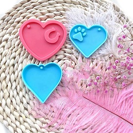DIY Heart Food Grade Silicone Pendant Mold, Resin Casting Molds, for UV Resin, Epoxy Resin Craft Making