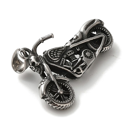 316L Surgical Stainless Steel Pendants, Motorbike Charm