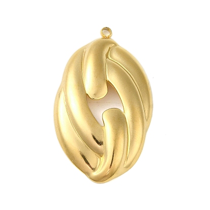 Ion Plating(IP) 304 Stainless Steel Pendants, Oval Charm