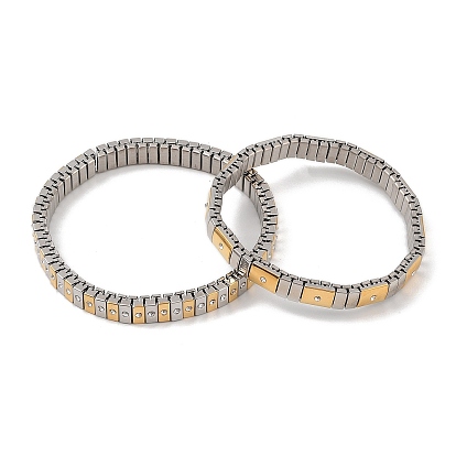 304 браслеты из нержавеющей стали с упругой силой, цвет золотой и нержавеющей стали для женщин