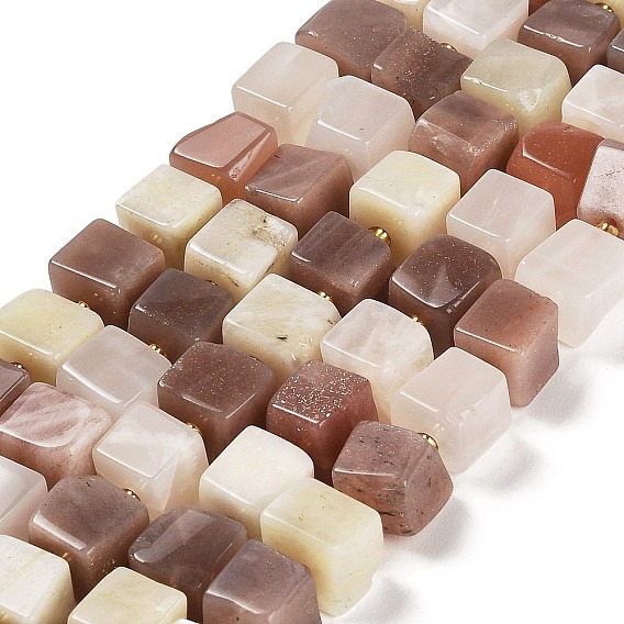 Natural Multi-Moonstone Beads Strands, Cube
