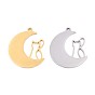 304 подвески из нержавеющей стали, луна с кошачьим шармом