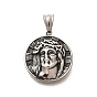 304 подвески из нержавеющей стали, плоский круглый с подвесками Иисуса