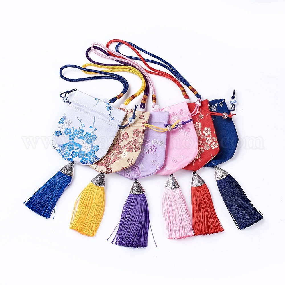 China Factory Silk Packing Pouches, Vintage Scented Sachet Perfume Bag, with Tassel 32~34cm in ...