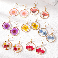 Charming Handmade Dried Flower Earrings with Delicate Daisy Petals - Sweet and Romantic Accessories for Girls