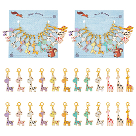 Подвеска с жирафом маркеры петель, подвески из сплава эмали крючком с застежкой-лобстером, маркер с замком и кольцом с подвеской в виде винного бокала