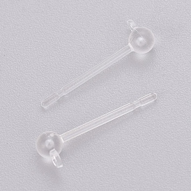 Transparent Painless Prevent Allergy Resin Stud Earring Findings, with Loop