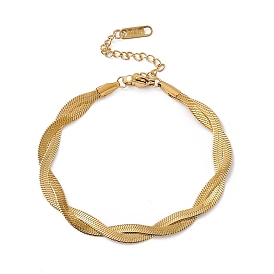 304 bracelet chaîne en corde torsadée en acier inoxydable pour hommes femmes