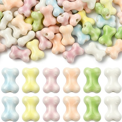 Handmade Porcelain Beads, Bright Glazed Porcelain, Mixed Colors