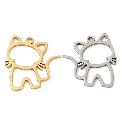 5 шт. 201 подвески из нержавеющей стали, лазерная резка, кошачье очарование