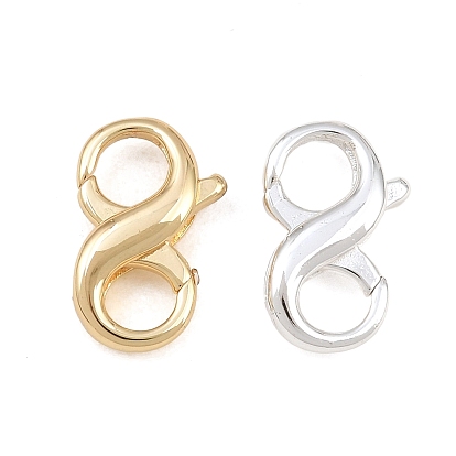 Brass Double-Sided Lobster Clasp for Jewelry Making, Long-Lasting Plated, Rack Plating