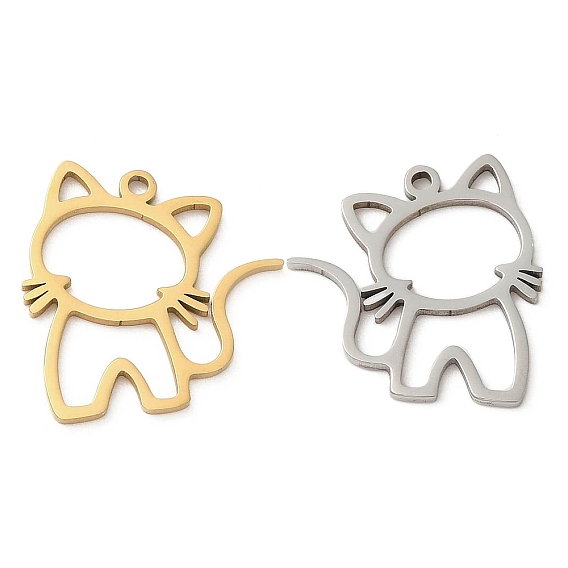 5 шт. 201 подвески из нержавеющей стали, лазерная резка, кошачье очарование