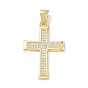 Латунные микро проложить кубического циркония подвески, крестик, без свинца и без кадмия, долговечный, стойки покрытие