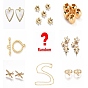 Wundertüte, zufällige Messingperlen, Charme, Ring, peg Bügel, Halsketten-Kits, gemischte Formen und Stile, echt 18 k vergoldet