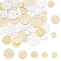 40шт 10 стиль латунные подвески, плоско-круглые
