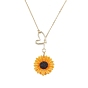 Lariat Necklaces, Resin Flower Pendant Necklaces, Brass Cable Chains