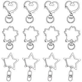 60 шт. 3 стили цинковый сплав карабины поворотные, поворотный карабин-лобстер