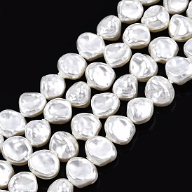 ABS Plastic Imitation Pearl Beads Strands, Nuggets