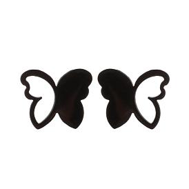 Stainless Steel Hollow Butterfly Earrings - Spring Minimalist Ear Jewelry.