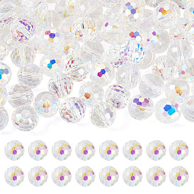 80стеклянные бусины с цветным покрытием AB, граненые круглые