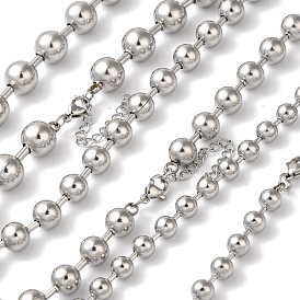 304 Stainless Steel Round Beads Necklace for Women