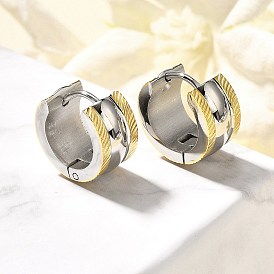 304 серьги из нержавеющей стали для женщин, с 316 ушными шпильками из хирургической нержавеющей стали, ионное покрытие (ip), текстурированное кольцо