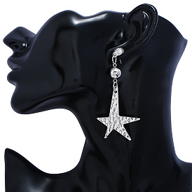 Irregular Pentagram Pendant Earrings for Women, Minimalist Alloy Jewelry
