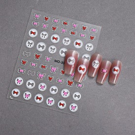 Bowknot Self Adhesive Nail Art Stickers Decals, DIY Nail Art Decoration