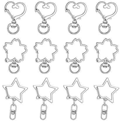 60 шт. 3 стили цинковый сплав карабины поворотные, поворотный карабин-лобстер