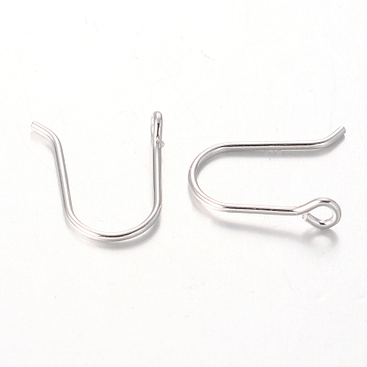 Ganchos de ley pendiente de plata, 12x8 mm, agujero: 1.5 mm