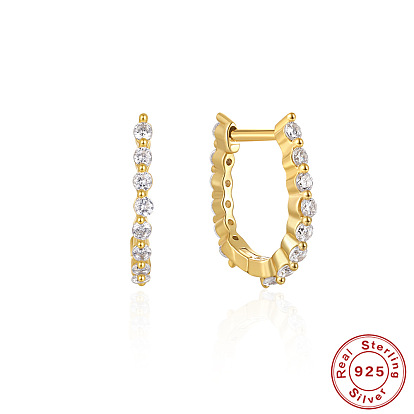 Geometric Wave Luxury Earrings with Zirconia Inlay in 925 Silver