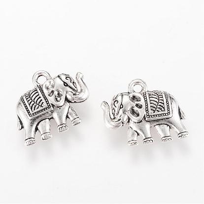 Pendentifs en alliage, éléphant, sans cadmium et sans plomb
