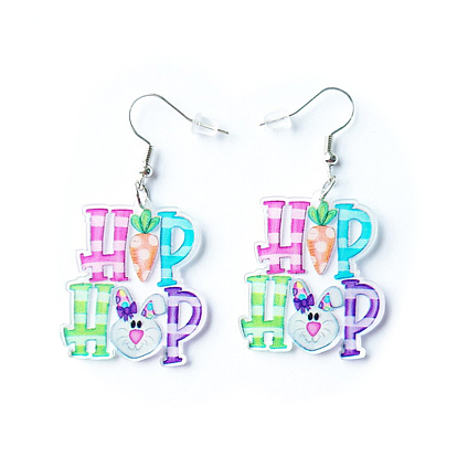 Easter Theme Acrylic Dangle Earrings for Party
