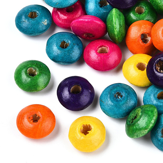 Бусины окрашенные в натуральный цвет дерева, рондель