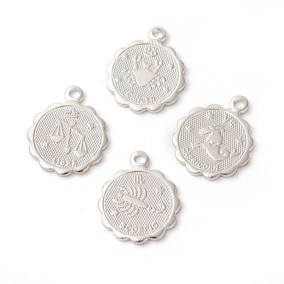 Латунь прелести, стойки покрытие, плоские круглые с двенадцати созвездий