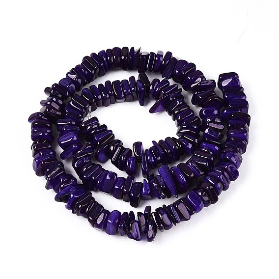 Естественных пресноводных оболочки бисер нитей, окрашенные, самородки