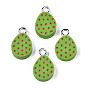 Handmade Polymer Clay Charms, with Platinum Tone Iron Loop, Easter Egg