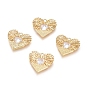 Латунные микро проложить кубического циркония подвески, долговечный, сердце, реальный 18 k позолоченный