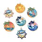 Alloy Enamel Pendants, Mixed Shapes Coconut Tree Charms