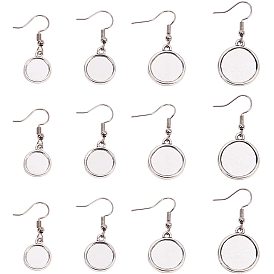 DIY Earring Making Sets, with Alloy Earring Hooks and Transparent Glass Cabochons