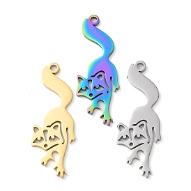 304 Stainless Steel Pendants, Fox Charms