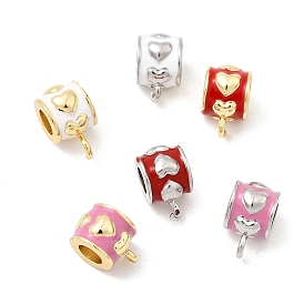 Поручни из латунной эмали, сердце, стойки покрытие, долговечный, без кадмия и без свинца, настоящий 18k позолоченный/платиновый