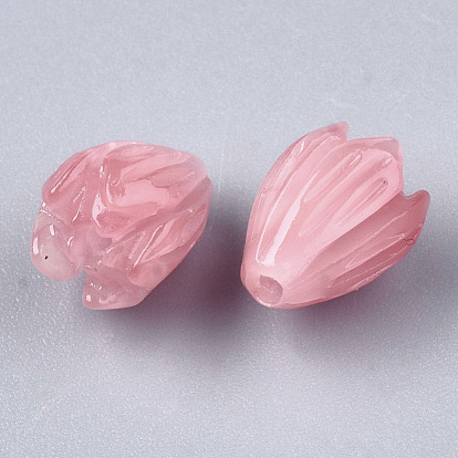Synthetic Coral Beads, Dyed, Flower Bud