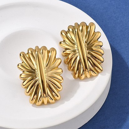 304 из нержавеющей стали серьги, реальный 18 к глод, прямоугольные